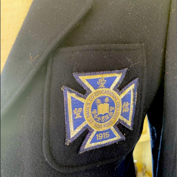 Vintage 1940s navy wool mens college jacket uniform sz small - Picture 2 of 5